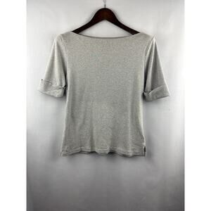 Women’s Green Label Ralph Lauren Large Grey Scoop Neck Short Sleeve